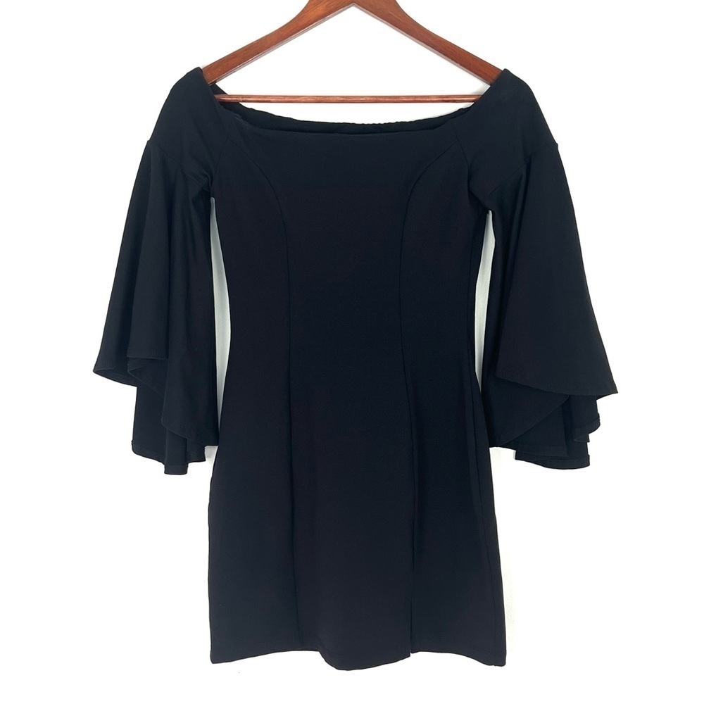 Susana Monaco Off The Shoulder Bell Sleeve Mini Bodycon Dress Size XS - Picture 9 of 12